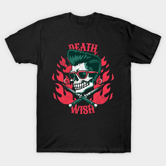 Death Wish Flames T-Shirt by JETBLACK369